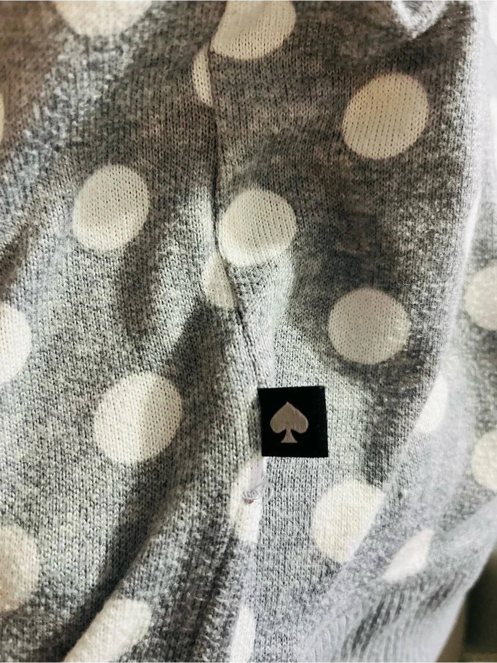 Kate Spade Grey&  White Polka Dot Sweater S